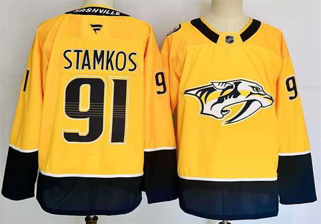 Men's Nashville Predators #91 Steven Stamkos Gold 2024-25 Home Stitched Hockey Jersey,We sell and wholesale Men's Nashville Predators #91 Steven Stamkos Gold 2024-25 Home Stitched Hockey Jersey on line form chian!